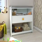 Cambiador - Roma, Funcional y Evolutivo, Con Jaladera de Colores y Amplio Almacenaje - Color Blanco