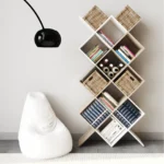 Librero - Colmena, Diseño Moderno y Versátil, Amplio Espacio de Almacenaje - Color Roble/Blanco