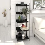 Estante - Asís, Modular de 5 Niveles, Estructura Metálica y Estilo Versátil - Color Negro