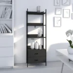 Estante - Siena, Modular con Cajonera Inferior, 3 Repisas Abiertas y Estilo Versátil - Color Negro