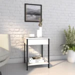 Mesa Auxiliar - Ibiza, Compacta y Moderna, Estructura Metálica Resistente y Versátil - Color Blanco